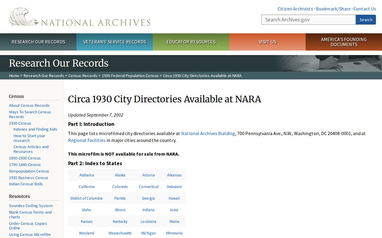 Kearny city directory research through National Archives city directories