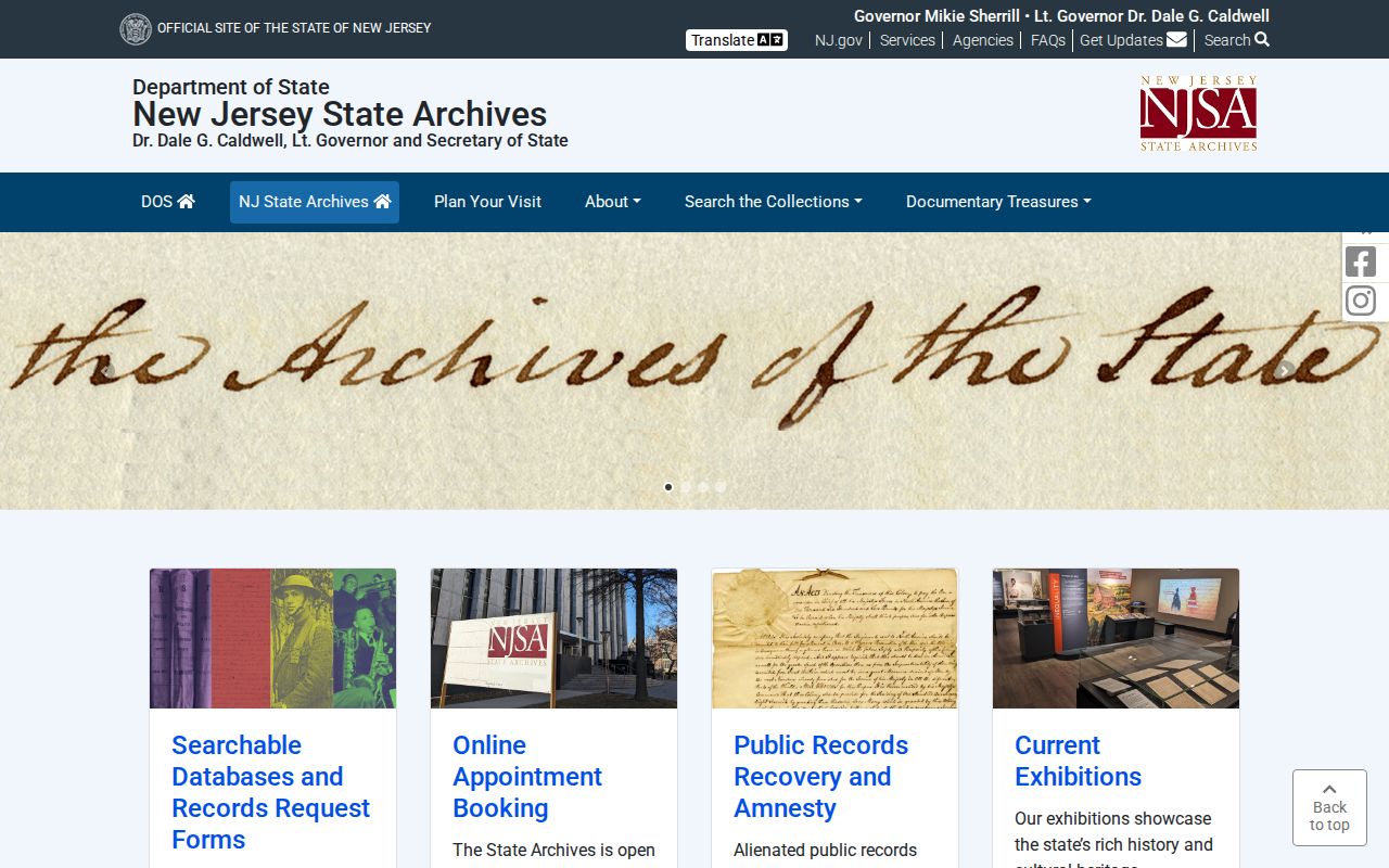 Kearny previous residents New Jersey State Archives research access
