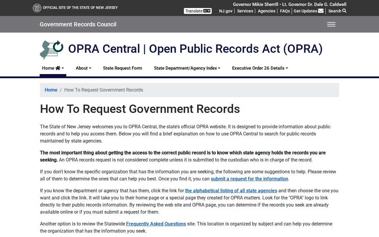Kearny residents directory New Jersey OPRA request guidance