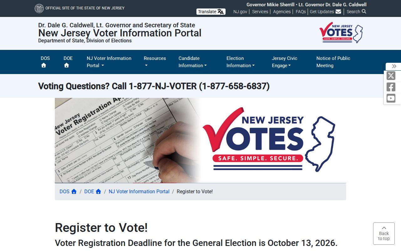 Kearny neighbors reference showing New Jersey voter-registration guidance
